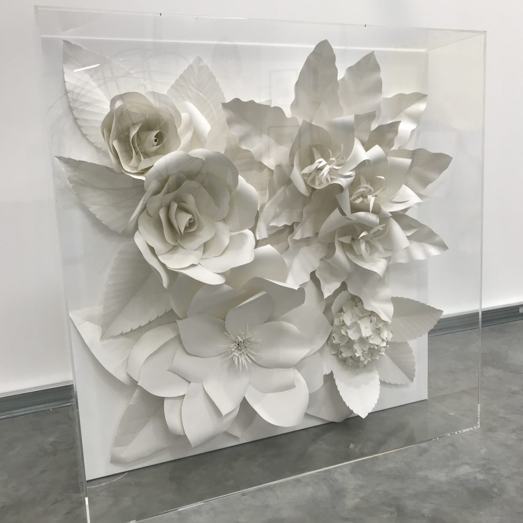 3D Paper Cut Floral Art in Acrylic Box