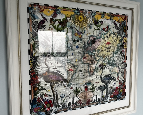 Hand finished white frame with guilt cream on a Kristjana Williams limited edition print